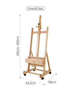 <span class=keywords><strong>Chevalet</strong></span> d'artiste de studio à cadre en H, grand, réglable par manivelle, pour <span class=keywords><strong>peinture</strong></span>, avec quatre roues, bascule et tiroir - Product Image 5