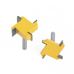 Fraise à quatre cannelures de type T, queue de 1/4 po, pour le fraisage du bois, le rainurage et le dégrossissage, tête de fraise pour machine de gravure - Product Image 2