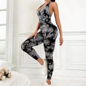 Vêtements d'entraînement Logo personnalisé Nylon Body sans couture dos nu moulante barboteuses combinaisons vélo Fitness Yoga porter - Product Image 1