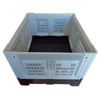 Caisse à fruits en plastique pliable avec couvercle, grande capacité, 4 voies d'entrée, 1210
