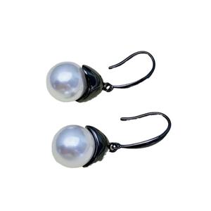 Accessoire pour boucles d'oreilles en argent S925, perles rondes de 9 à 13 mm avec crochet d'oreille simple 22140, support vide pour cache-cernes - Product Image 5