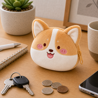 Porte-monnaie en peluche Corgi mignon, pochette douce en peluche, sac à monnaie de dessin animé, cadeau pour étudiants