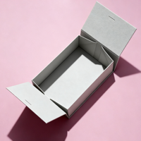 Nouvelle conception, boîte cadeau en matériaux recyclés, à double porte rabattable, en carton, couleur unie, simple, cosmétique, pliable, gaufrage, laminage mat