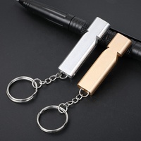 Sifflet Porte-clés Multifonction Portable d'Extérieur à Haut Décibel 150dB, Double Tuyau en Alliage d'Aluminium, Outil de Survie d'Urgence