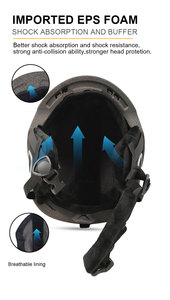 Casco de Snowboard ultraligero certificado CE OEM/ODM Servicio Casco de nieve EPS Deportes de interior y exterior Casco de esquí protector cálido - Product Image 2