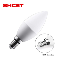 Hersteller OEM High Lumens Kunststoff Aluminium gehäuse 220V 3W 5W 7W LED Kerze Glühbirne B22 E14 Basis für den Heimgebrauch von SHCET