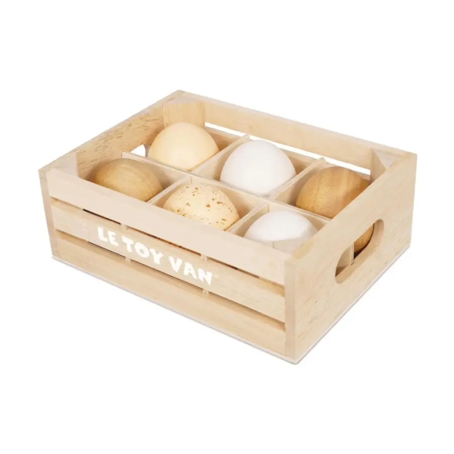Supermarket Food Shop wooden crates wholesale Cafe Pretend Play Honeybee Market Farm custom Eggs Half Dozen Wooden Crate