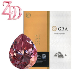 Moissanite Cherry Blossom Pink Pear Cut 0.5ct 3ct Loose Stone For Jewelry Making GRA Certificate - Product Image 1