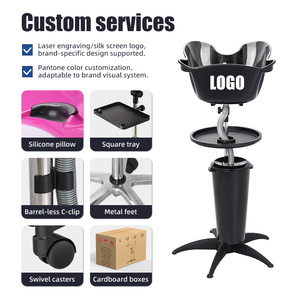 <span class=keywords><strong>Bac</strong></span> à <span class=keywords><strong>shampoing</strong></span> portable réglable en hauteur avec égouttoir pour salons européens et américains et usage domestique - Product Image 3