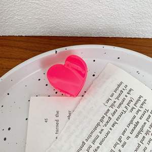 Barrettes à cheveux en forme de cœur mignonnes, mini barrettes à cheveux en plastique colorées, style bonbon, pour filles - Product Image 6