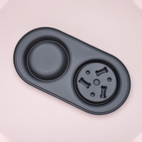 Ensemble de gamelles pour chien à alimentation lente avec logo personnalisé, base double en silicone antidérapante avec bol en acier inoxydable amovible pour les chiens à mange rapide
