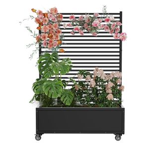 Jardinière en métal personnalisable avec treillis, potager surélevé <span class=keywords><strong>pour</strong></span> légumes, fleurs, vigne, patio, jardin - Product Image 3