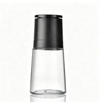 Moulin à sel et à poivre en plastique, outils de barbecue, moulin à sel pour la cuisine avec meule en céramique et bouteille en verre