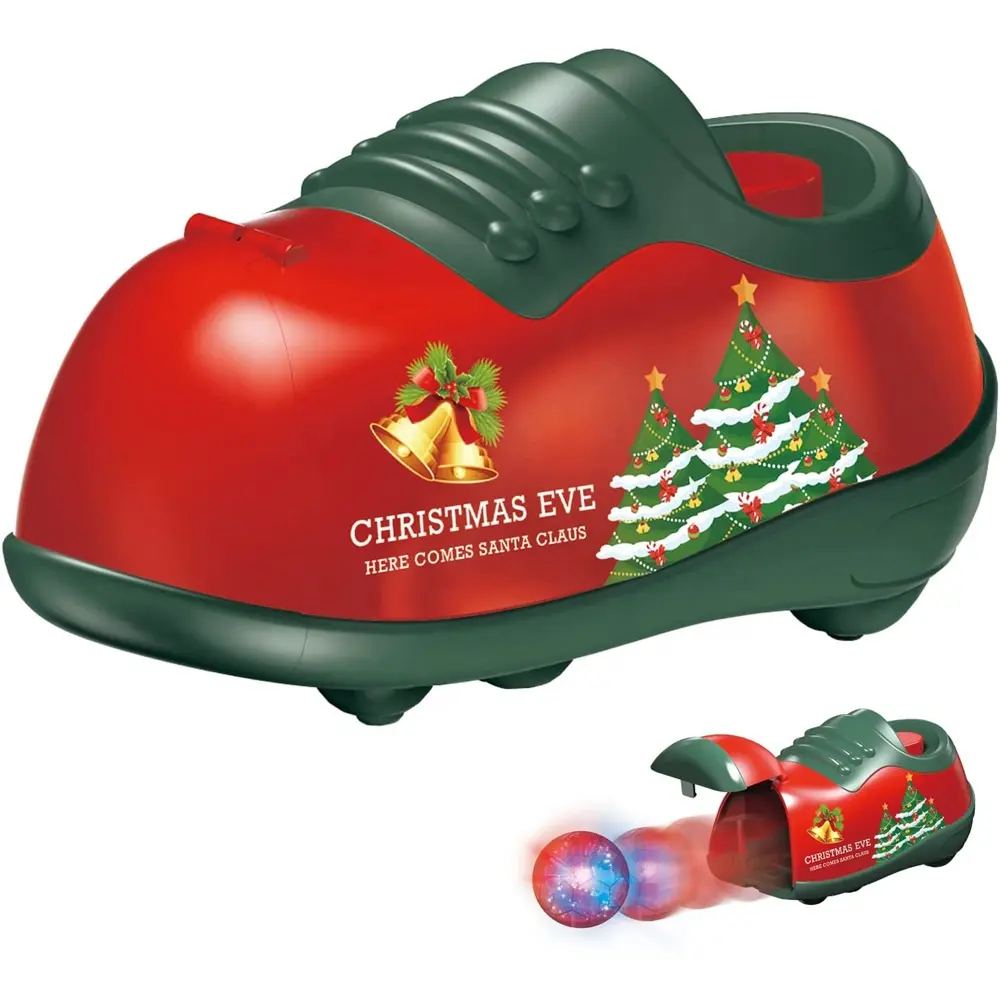 Noel tema sürgülü futbol ayakkabıları oyuncak mancınık topu başlatıcısı savaş oyunu ejeksiyon futbol spor oyuncak çocuklar için oyuncak hediyeler