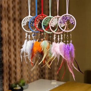 Acchiappasogni Intrecciato con Quarzo Rosa e Cristalli Naturali, Ciondolo per Auto con Chips di Ametista, Decorazione per la Casa - Product Image 4