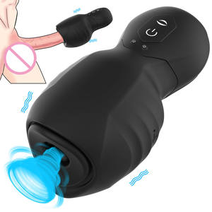 Stimulateur de gland masculin masseur jouets sexuels avec fonction d'aspiration télescopique retarder l'éjaculation jouets sexuels en silicone pour hommes - Product Image 1