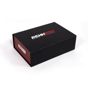 Hotsale Custom Logo Magnetic Flip <b>Box</b>: <b>Black</b> & Red Branded Premium Gift/Cosmetics Packaging - Product Image 2