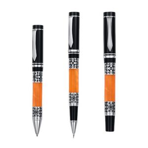 High Quality Custom Logo Luxury <b>Metal</b> <b>Roller</b> Ballpoint Pen Black and Orange Promotional Gift for Business Writing - Product Image 4