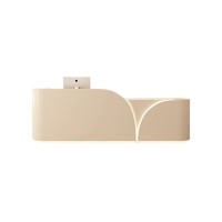 Comptoir central de salon de beauté haut de gamme Table de luxe en bois pour le hall de l'hôtel Caisse de réception avec rangement et éclairage