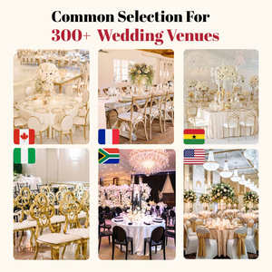 Chaises de mariage vintage empilables avec dossier en rotin pour table à manger en bois - Product Image 6