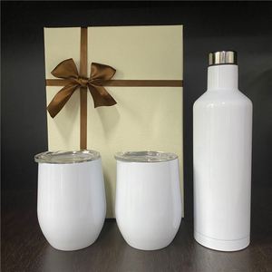 500Ml 304 Stainless <b>Steel</b> Double Walled Vacuum Insulated 17Oz <b>Bottle</b> and 2 Pack 12 Oz Wine Tumblers for Sublimation - Product Image 1