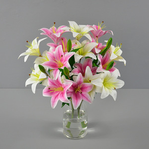 ดอกลิลลี่ประดิษฐ์สีชมพู 12 ชิ้น ของ Dongchen Crafts สำหรับตกแต่งบ้านและงานแต่งงาน - Product Image 3