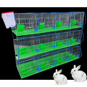 Cage à lapins peu encombrante avec 12 compartiments, en fil de fer galvanisé à froid, robuste et antirouille, pour l'élevage à grande échelle - Product Image 4