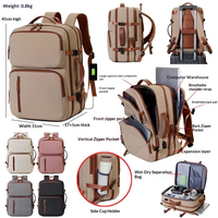 Sac à dos professionnel extensible personnalisé avec logo, grande capacité, étanche, pour ordinateur portable, voyage et bagages, design incurvé