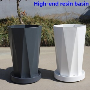 Macetas de Plástico Grueso para Plantas de Exterior, Macetas Grandes de Resina para Jardín <span class=keywords><strong>con</strong></span> Bandeja, Nuevo Diseño OME ODM - Product Image 2