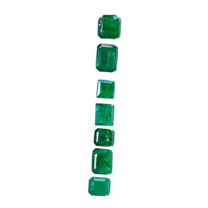 Émeraude Naturelle Certifiée Zambienne, Pierre Précieuse Non Montée, 2,15 Carats, Coupe Émeraude Facettée, Vert Émeraude, Tailles Mixtes, Lot de 8 Pièces en Gros - Product Image 1
