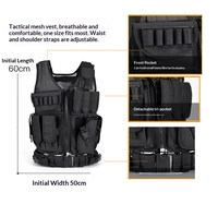 Gilet tactique en maille anti-coupure et respirant pour la chasse/entraînement CS, léger, avec système Molle et poches