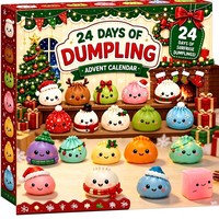 Calendrier de l'Avent Squishy de Noël – Coffret Surprise – Jouet Anti-Stress Doux en Forme de Boule pour Adultes et Enfants – Cadeau de Fêtes