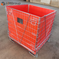 Bacs en fil métallique empilables et pliables, préformes en PET durables, revêtement en zinc, directement de l'usine