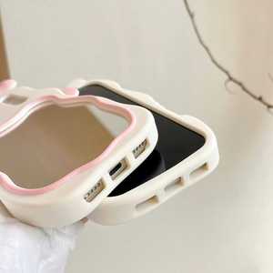 Dễ Thương Thỏ Make up Gương Trường Hợp Điện Thoại Cho Iphone 17 Pro Max Nữ Tính Màu Hồng Silicone Mềm Bìa Cho Iphone 17 16 15 14 13 12 11 Pro - Product Image 3