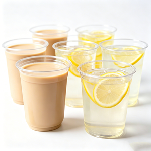 Vaso de Plástico en Forma de U de 600 ml con Logotipo Personalizado, 14 oz, 16 oz, 24 oz, Transparente Esmerilado, Desechable, para Smoothies, PP, Resistente, para Té con Leche, para Bodas - Product Image 1
