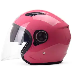 Yang Dapat Dilepas Lapisan Dicuci Batin Bantalan Tahan Angin Lensa ABS Sepeda Motor Helm Half Face