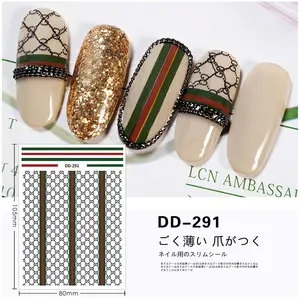luxury brand logo design nail stickers any color Factory OEM Non-Toxic stickers Popular Luxury Brand LOGO