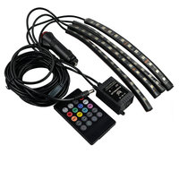 Bande lumineuse LED pour voiture 12V USB, lumières d'ambiance intérieures pour voiture avec fonction sonore active