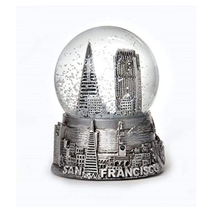 Fábrica de resina personalizada artesanía recuerdo turístico globo de agua imán de nevera EE. UU. Nueva York San <span class=keywords><strong>Francisco</strong></span> brillo 3,5 "globo de nieve de cristal - Product Image 3