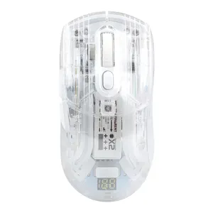 2.4G Wireless Mouse Bluetooth Wired RGB Charging Dock Wireless Mouse 4000DPI DPI Computer Custom Transparent Mouse Ergonomic