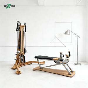 Reformer de Pilates de Madera Maciza SED-LB8, Ajustable, Duradero, para Estudio de Yoga, Gimnasio, Equipo de Fitness para Moldear el Cuerpo y Estirar la Columna Vertebral para Mujeres - Product Image 1