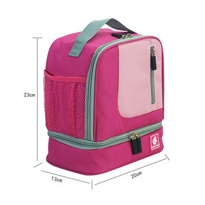 Large Capacity Reusable Green Insulated Cooler Lunch <b>Bag</b> Thermal <b>Compartment</b> Waterproof Letter Pattern Design - Product Image 4