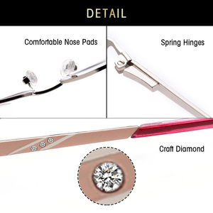 Lunettes anti-lumière bleue Grey Jack pour femmes, lunettes de vue rectangulaires à monture intégrale en métal, tendance, 5113 - Product Image 3