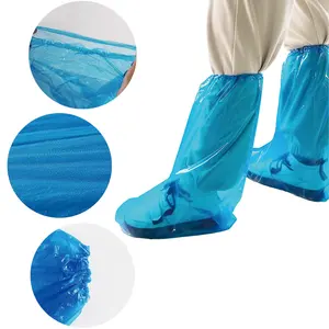 Factory Supplied Outdoor Travel Home Office Disposable Long Plastic Shoe Covers Waterproof Boot Cover