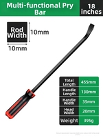 Kit de leviers de démolition DIY à tête plate 8'', 12'', 18'', 24'' avec poignée à capuchon pour creuser et cisailler, démolition et déchiquetage