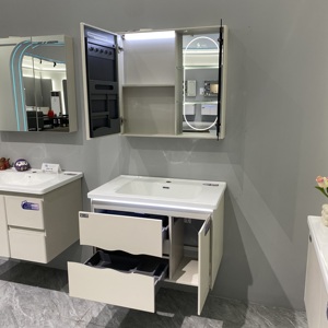 Mueble de Baño Flotante Moderno con Espejo Integrado e Iluminación Inteligente, Lavabo de Cerámica Fácil de Limpiar - Product Image 6