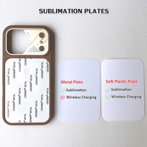 Sublimation Phone <strong>Case</strong> Blanks, 2D Heat Press Magnetic Tough Phone Cover With Metal Buttons For Iphone <strong>17</strong> <strong>Pro</strong>, Colorful TPU PC - Product Image 2