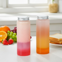 Best verkochte 500ml cilindervormige plastic pot, BPA-vrij, voor fruitsap en water, met aangepast logo