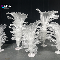 Grandes fleurs artificielles géantes en organza colorées LEDA pour centre de table de mariage, accessoires pour fêtes et événements