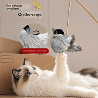 Jouet à mâcher en polyester écologique pour chats et chiens - Anti-ennui, nettoyage des dents, son auto-généré, simulation d'oiseau, peluche moineau